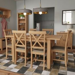 Redcliffe 1.2M Extending Dining Table Rustic Oak