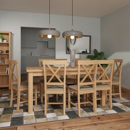 Redcliffe 1.6M Extending Dining Table Rustic Oak