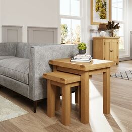 Country St Mawes Nest of 2 Tables Medium Oak finish