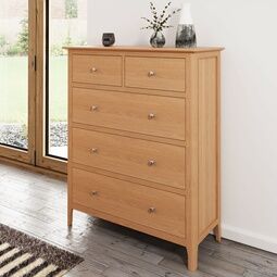 Normandie 2 Over 3 Chest of Drawers Light Oak