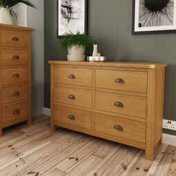 Redcliffe 6 Drawer Chest Of Drawers Rustic Oak