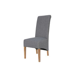 Scroll Back Fabric Chair  Light Grey (Pair)