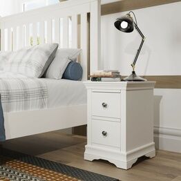 Salcombe 2 Drawer Bedside Table Classic White