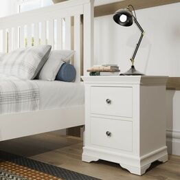 Salcombe 2 Drawer Bedside Table Classic White
