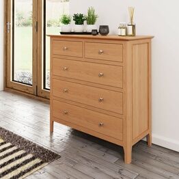 Normandie 2 Over 3 Chest of Drawers Light Oak