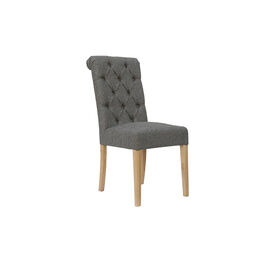 Button back chair with scroll top  Dark Grey (Pair)
