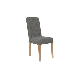 Button Back Upholstered Chair  Dark Grey (Pair)