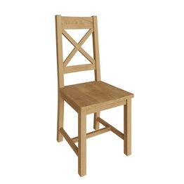 Country St Mawes Cross Back Chair Medium Oak finish (Pair)