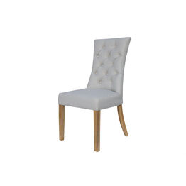 Curved Button Back Chair Natural (Pair)