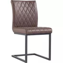 Diamond stitch dining chair  Brown (Pair)