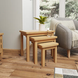Redcliffe Nest Of 3 Tables Rustic Oak