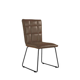 Panel back chair with angled legs  Brown (Pair)