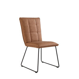 Panel back chair with angled legs  Tan (Pair)