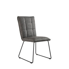 Panel back chair with angled legs Grey (Pair)