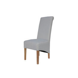 Scroll Back Fabric Chair  Natural (Pair)