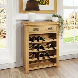 Country St Mawes Wine Cabinet Medium Oak finish