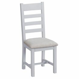 Tresco Grey Ladder Back Fabric Chair