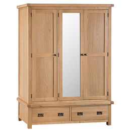 Country St Mawes 3 Door Wardrobe with Mirror
