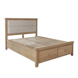Helston 5' Bed with fabric headboard and drawers
