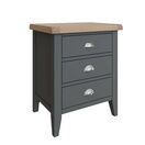 Tresco 3 Drawer Bedside Table Charcoal additional 2