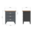 Tresco 3 Drawer Bedside Table Charcoal additional 8
