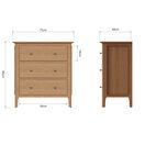 Normandie 3 Drawer Chest of Drawers Light Oak additional 2