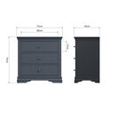Salcombe 3 Drawer Chest of Drawers Midnight Grey additional 4