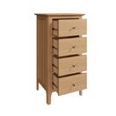 Normandie 4 Drawer Narrow Chest of Drawers Light Oak additional 3