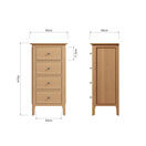 Normandie 4 Drawer Narrow Chest of Drawers Light Oak additional 8