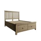 Helston 4'6 Bed with Wooden Headboard & Drawer Footboard Set additional 1
