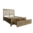 Helston 4'6 Bed with Wooden Headboard & Drawer Footboard Set additional 2
