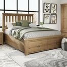 Helston 4'6 Bed with Wooden Headboard & Drawer Footboard Set additional 5