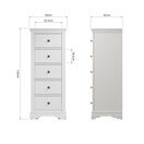 Salcombe 5 Drawer Wellington Chest of Drawers Classic White additional 9