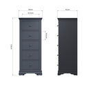 Salcombe 5 Drawer Wellington Chest of Drawers Midnight Grey additional 3