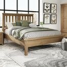 Helston 5'0 Bed with Fabric Headboard & Low Footboard Set additional 5