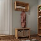 Redcliffe Coat Rack with Mirror Rustic Oak additional 3