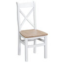 Tresco White Cross Back Wooden Dining Chair additional 7