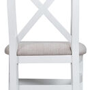 Tresco White Cross Back Wooden Dining Chair with Fabric Seat additional 9