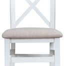 Tresco White Cross Back Wooden Dining Chair with Fabric Seat additional 8