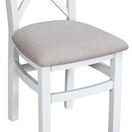 Tresco White Cross Back Wooden Dining Chair with Fabric Seat additional 7