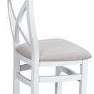 Tresco White Cross Back Wooden Dining Chair with Fabric Seat additional 6