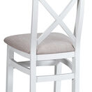 Tresco White Cross Back Wooden Dining Chair with Fabric Seat additional 5
