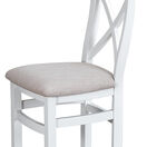 Tresco White Cross Back Wooden Dining Chair with Fabric Seat additional 3