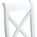 Tresco White Cross Back Wooden Dining Chair with Fabric Seat additional 2