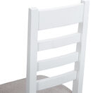 Tresco White Ladder Back Wooden Dining Chair with Fabric Seat additional 2