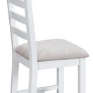 Tresco White Ladder Back Wooden Dining Chair with Fabric Seat additional 3