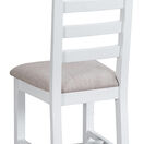 Tresco White Ladder Back Wooden Dining Chair with Fabric Seat additional 4