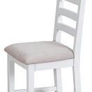 Tresco White Ladder Back Wooden Dining Chair with Fabric Seat additional 5