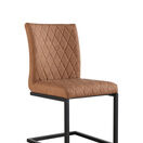 Diamond stitch dining chair  Tan (Pair) additional 1