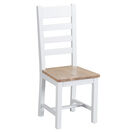 Tresco White Ladder Back Wooden Dining Chair additional 2